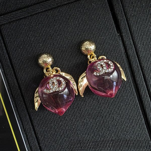 2025 spring summer new pink peach designer earrings stud for women girls sweet fresh peaches fruit earring earings ear rings jewelry