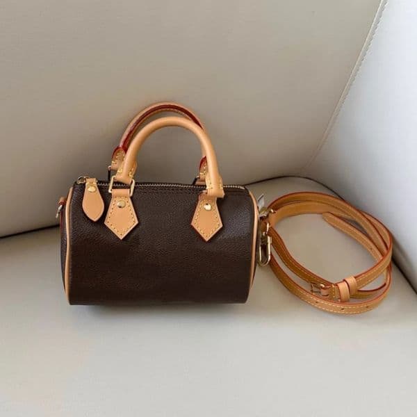 Brown Women Luxury Designer Nono Genuine Leather Top Grade Crossbody Mini Soft Cowhide Women's Limited Edition Handbag Dumpling Bag Gold