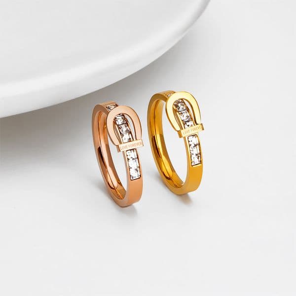 Buckle Ring Non-Fading Elegant Versatile Minimst Style Titanium Steel Ring Designer jewelry wedding rings for Women Index Finger RingZ260415