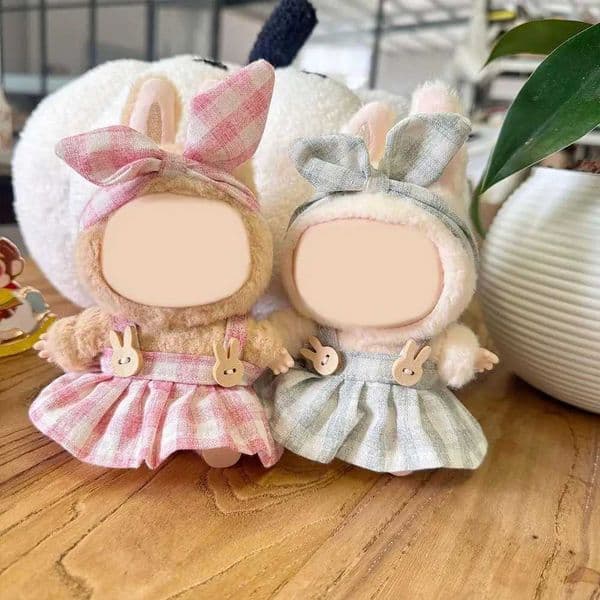 17cm Clothes For Labubu Idol Dolls By The Outfit Accessories Clothing Kids Gift Cute Plaid Skirt XJ250802