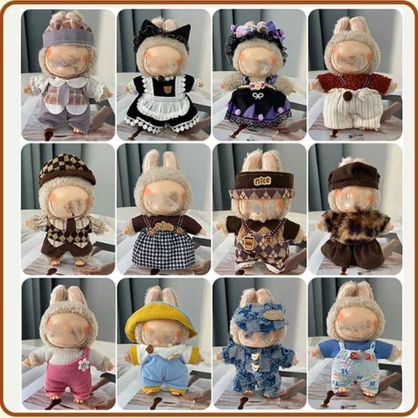 Labu Clothes Fashion Gothic Sle Skirt For Labubu Doll Clothes Pendant Little Devil Angel 15/17cm Plush Doll Universal XJ250802