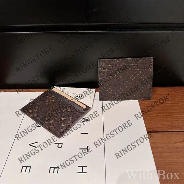 Top Card Holder Slot Designer Cases Beautiful Brand Leather Hi Quality Credict Card Bus Mini Wallet Cover in Black White Red Pink Brown Blue with Box Packing LC 619