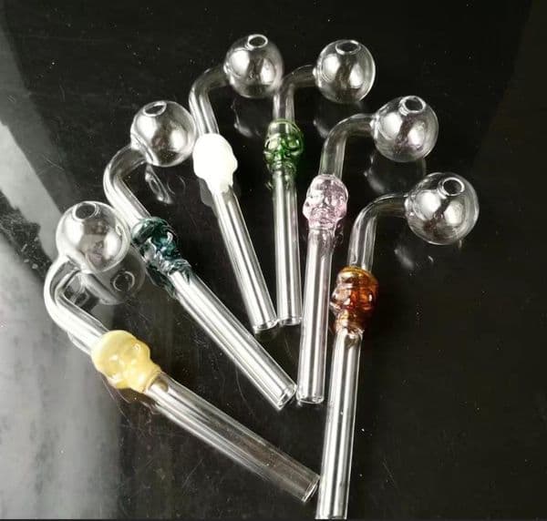 Skull bone long curved pot luck Wholesale Glass Hookah, Glass Water Pipe Fittings