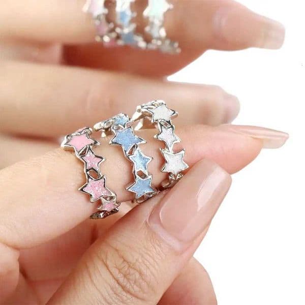 Geometric Irregular Star Ring Jewelry Accessories Korean Style Y2K Open Ring Alloy Minority Design Finger Buckle Decoration XJ250802