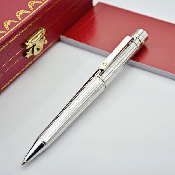 wholesale Santos Series AAA Quality Silver Metal Ballpoint Business Office Writing Stationery Rollerball Pen For Christmas Gift