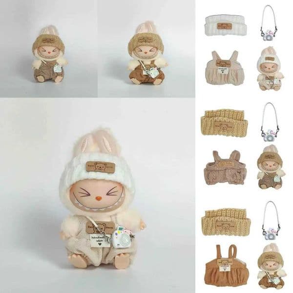 17cm Labubu Clothes Outfit Plush Doll Clothes Macaron Cute Clothing DIY Kid Gift Dog Clothes Hair Accessories V1 V2 Clothes XJ250802