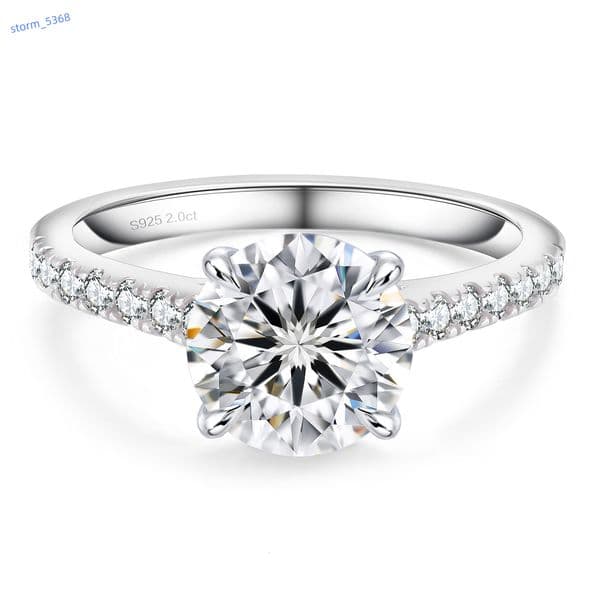 Wedding Gifts 2.0ct 1ct Flower Moissanite Lab Diamond Engagement Ring VVS GRA White Gold Plated 925 Sterling Silver Promise Ring