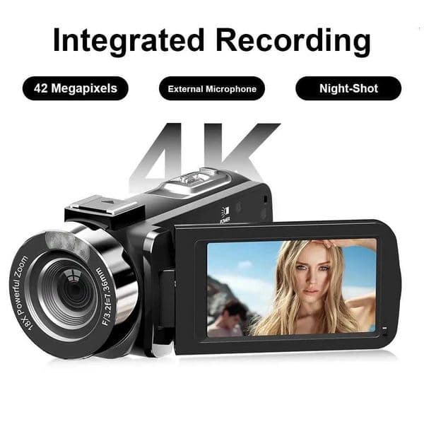 4K Digital Photography Camera 42 Megapixels Handheld DV 18X Digital Zoom Flip 3-inch Screen With Flash Portable Video Recorder X250804