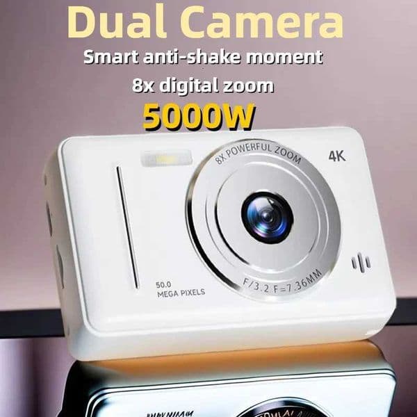 4K Digital Camera 5000W Pixel Retro CCD Portable Card Camera Entry-level Camera Dual Camera Flash 50 Million Pixels Auto Focus X250804