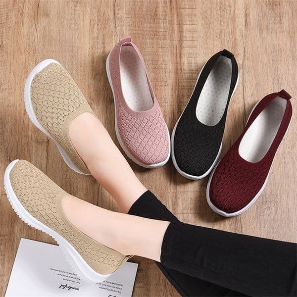 Ladies Summer Comfortable Plus Size Ladies Mesh BreathableSports Socks Ladies Light Casual Sports Shoes Flat Ladies Loafers 250804