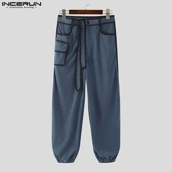 Men Corduroy Pants Patchwork Button Pockets Casual Trousers Men Streetwear Loose Joggers 2025 Fashion Men Long Pants X250804
