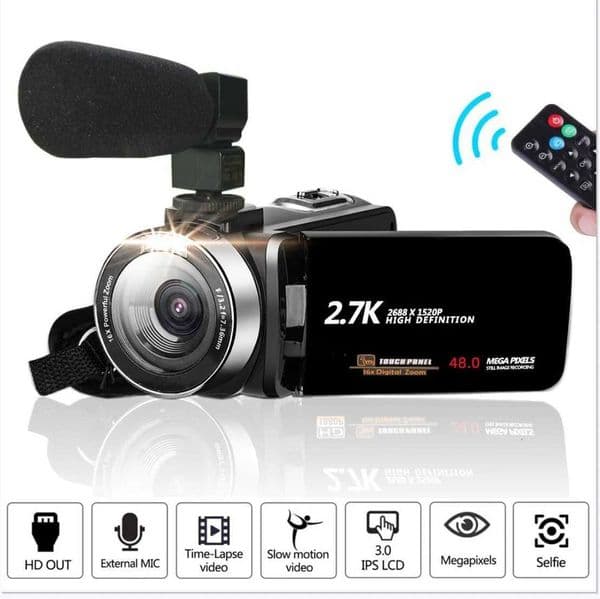 3 Inch LCD Touch Screen Video Camera 60FPS/64MP 18x Digital Zoom Camera Recorder Ultra HD WIFI Portable Recording Camcorder X250804