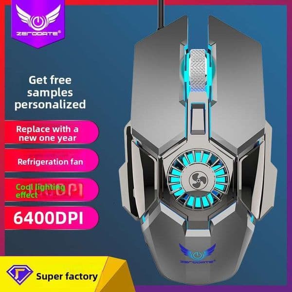 Cooling Fan Wired Ro Programming RGB Luminous Gaming Competitive Computer Mouse