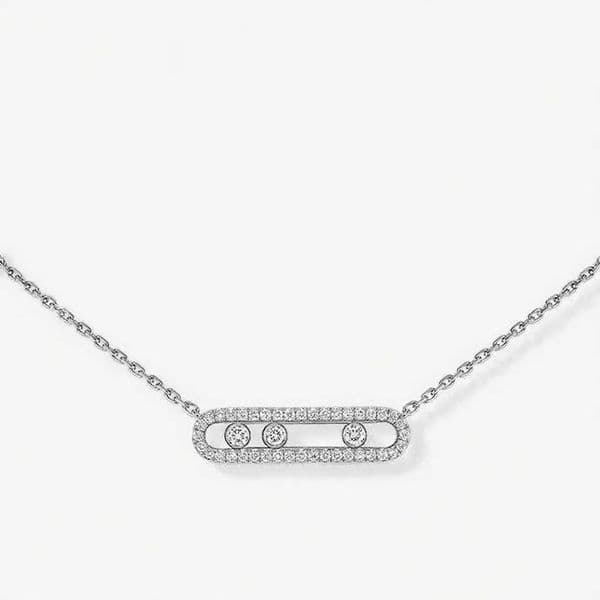 2025Necklaces For Women S925 Sterling Silver Three Diamond Moving Necklace Unique Personalized Jewelry Valentine's Day Gift
