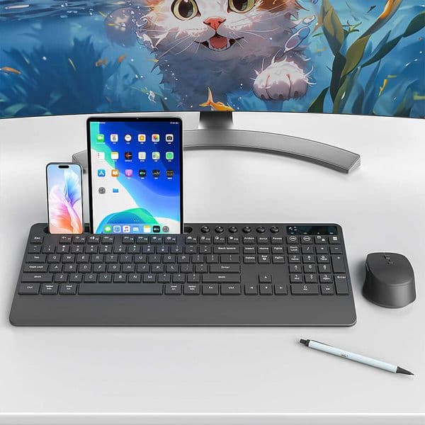 2.4G Wireless Set Keyboard Mouse With Mobile Phone Tablet Bracket Portable