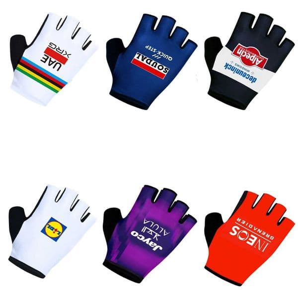 White Uae Cycling Gloves Bike 2025 Quickstep Team Gloves Half Finger Fitness Gloves Running Fitness Mtb Bicycle Sports Gloves Z250804