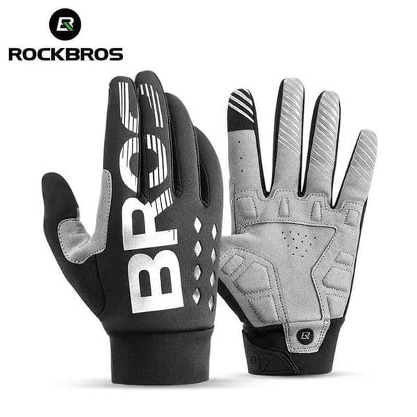ROCKBROS Cycling Gloves Shockproof Wear Resistant SBR Men Women Full Finger Windproof Gloves Breathable Lengthen Warm MTB Glove Z250804