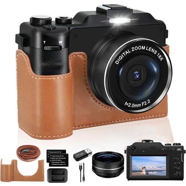 56MP Digital Camera for Photography 18X Zoom Autofocus Recording Vlog Camera for YouTube 4K HD WiFi Livestream Webcam Camcorder X250804