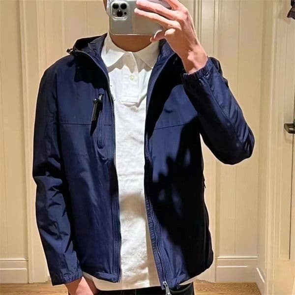 Designer Mens Small Horse Jacket Lightweight Comfortable Fit Vintage Work Khaki Lapel Classic British Style Zip Up Casual Outerwear