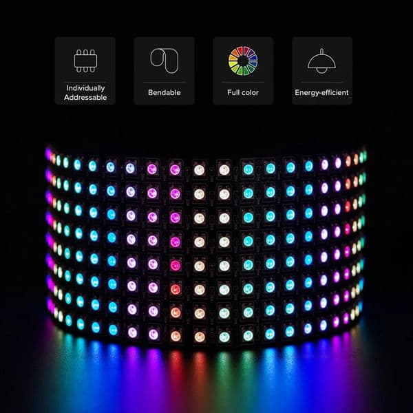 WS2812B RGB 16x16 8x32 Pixel Panel Screen 1-5 Pcs 256 Pixels WS2812B ECO Individually Addressable Digital Flexible Programmed 5V 250730