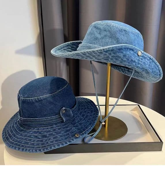 Vintage Washed Denim Bucket Unisex Summer Sun For Women Men Camping Cap With Uv Protection Western Cowboy Fisherman Hat 250729