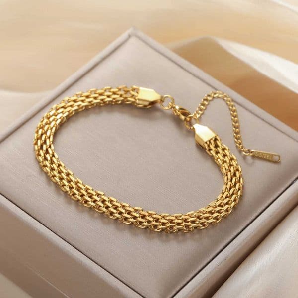 Hunter Train Mesh Chain Womens Bracelet Stainless Steel Gold Plated Waterproof Bracelets Party Birthday Gifts Wholesale NewXJ250804