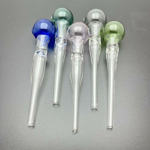 Glass Oil Burner Pipes hookah Glass Smoking bongs Smoke Pipes European and American popular colored large bubble extended fine nozzle glass pipe