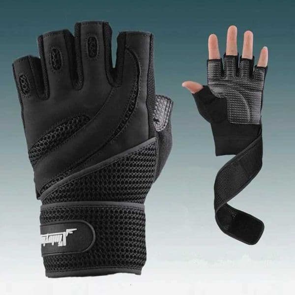 Men Body Building Brand Fitness Gloves Equipment Weight Lifting Gloves Non-Slip Breathable Long Wrist Wrap Black Brown Mittens Z250804