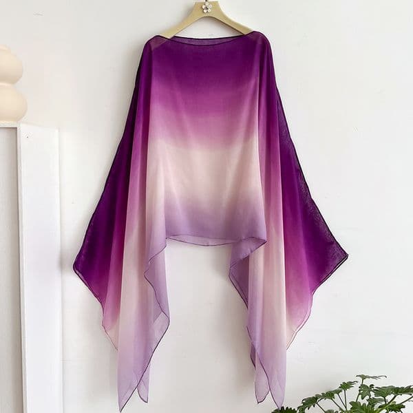 K1585 Travel vacation photo summer new Chinese style sun protection shawl female thin temperament cloak cloak fashion gradient female