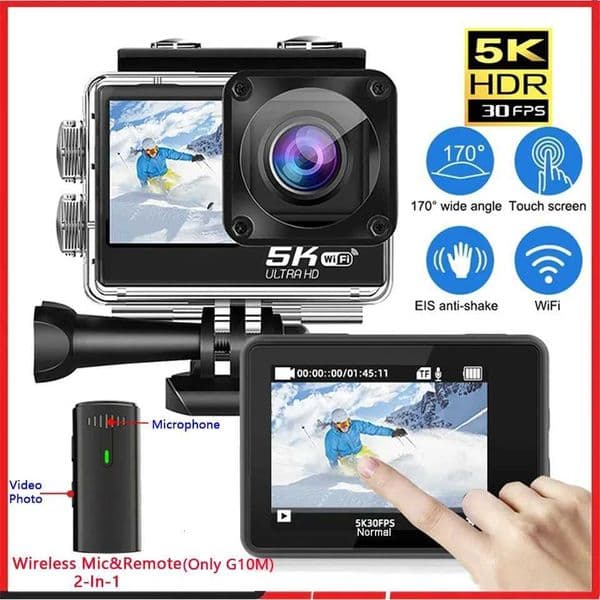 5K 4K60FPS EIS 48MP Wi-Fi Dual Screen 170D 8X Zoom Pre-Record 30M Waterproof Sports Action Camera With IMX576 Lens X250804