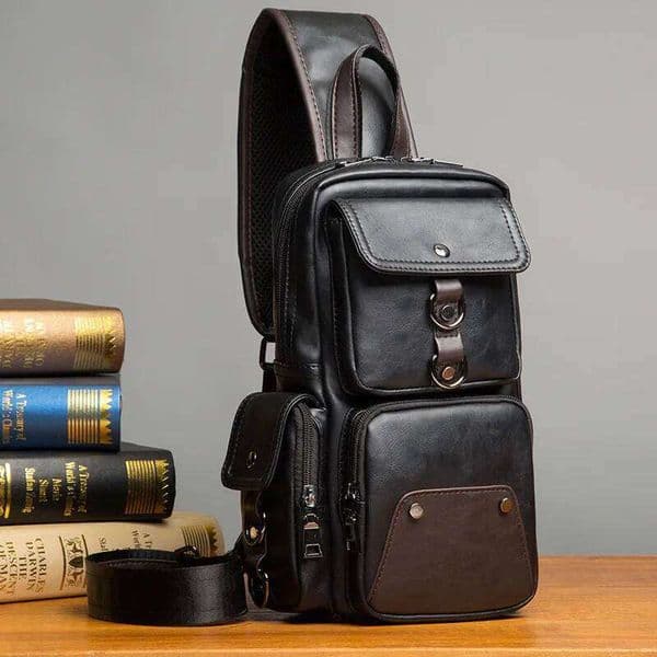 Leather Crossbody For Men Messenger Chest 2025 New Fashion Casual Bag Waterproof PU Single Shoulder Bags Vintage