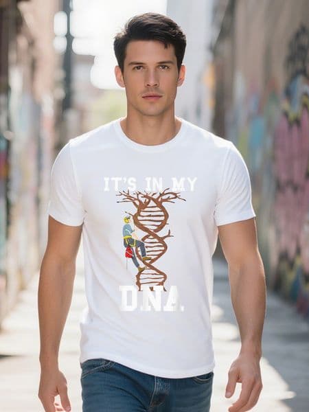 Men S Casual Cotton T Shirt with Climber DNA Graphic Crew Neck Short Sleeve Regular Fit Knit Fabric Digital Heat 0bfd4