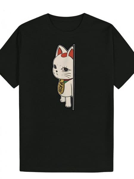 Men's T-Shirt, Cute Pattern - Round Neck, Short Sleeve, Polyester Fabric, Regular Fit, Animal Suitable for Wear, Summer Casual Wear Playful Cat Print | Smooth 0766e