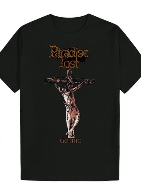 Men's Summer Round Neck with Gothic 'Lost' Cross Design, Lightweight and Comfortable, Suitable for Casual Wear, Everyday Bold Graphic T-Shirt | Polyester Fabric