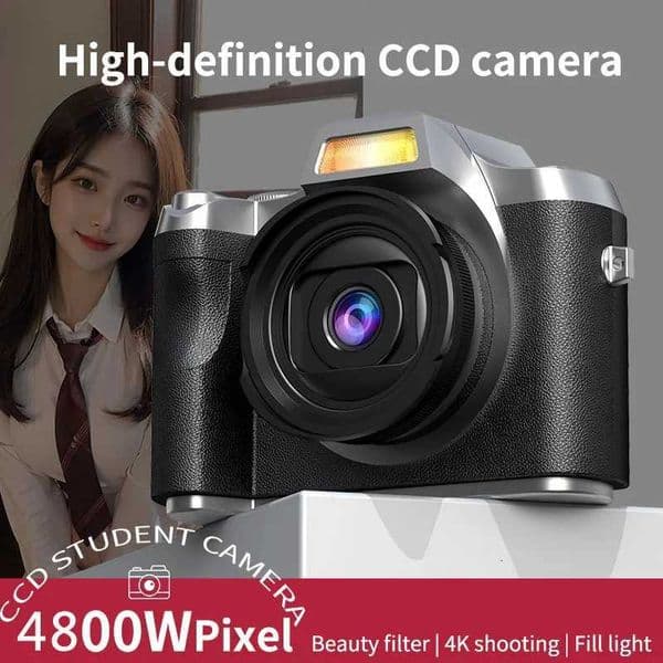 4K CCD Student Digital Camera 48 MP Portable Vlogging Camera 32/64GB 2.4 Inch HD Screen for Photography and Video with Flash X250804