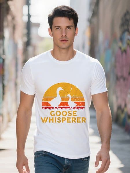 Pc Goose Whisperer T Shirt for Men Cotton Crew Neck Short Sleeve All Season Regular Fit Digital Heat 4aae2