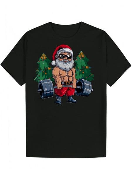 Men's Classic Theme T-Shirt Black Design Fun Fashion Summer T-Shirt, Casual Crew Neck, Machine Washable - Perfect Gift for Him, Christmas Pattern, Short Sleeve bb5dd