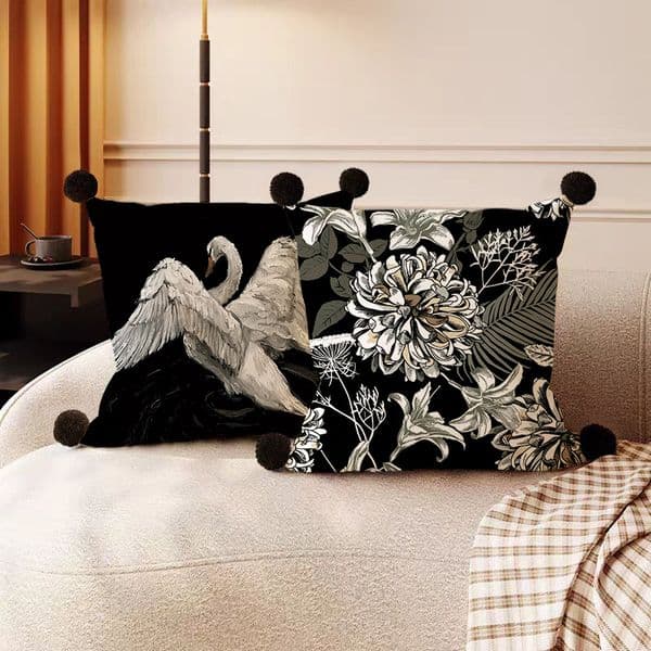 Designer Pillows Case Cute Animals Decorative Throw Pillow Luxury Fashion Vintage Fleece Pillowcase Cover Case Covers Wool Pillowcases Sofa Home White Black
