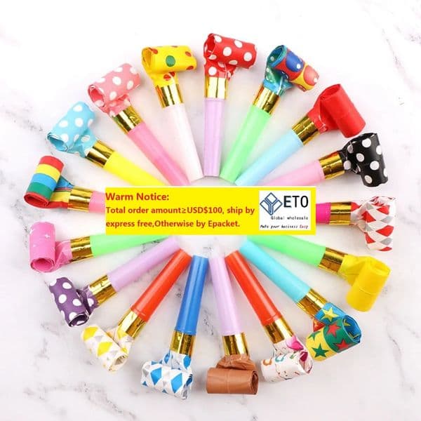 Candy colored dragon whistle children's birthday party plastic colorful dragon roll trumpet props ZZ