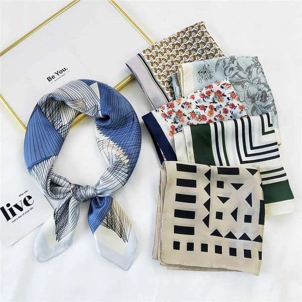 Satin Silk Shawl Summer Neckerchief Square Scarf For Women Hijab Scarf Fem Hair Bands Band Wraps Foard Bandana X250804