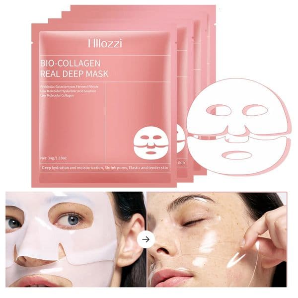 4 pieces of collagen sleeping mask hydrating moisturizing and whitening translucent thinning smooth and tender skin 250801