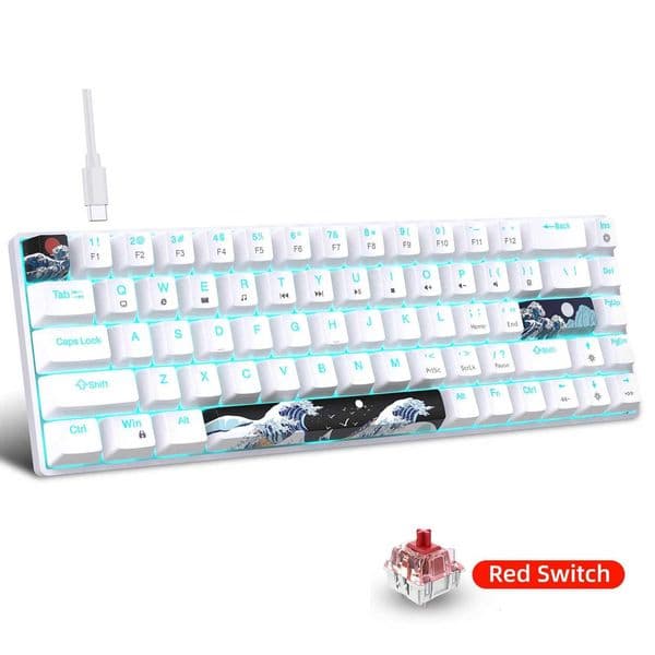 60% Gaming Mechanical Keyboard Ultra Compact Mini 68 Key with Red Blue Switches Gaming Keyboard Anti-Ghosting Keys Z250805