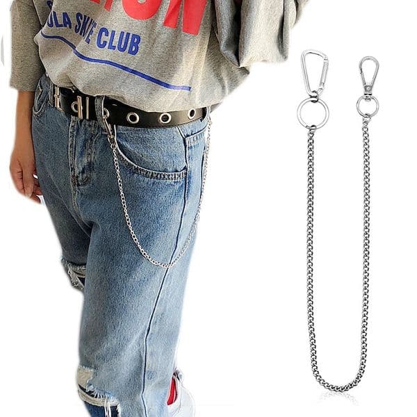 Stainless Steel long 45cm Punk Hip-hop Trendy Belt Waist Chain Male Pants Chain Men Jeans Punk gift Metal Trousers Keychain 250729