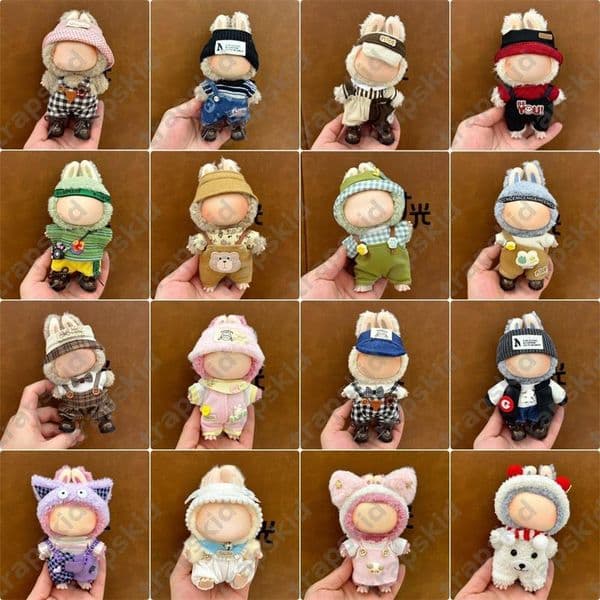 17cm V1 Labubu Outfit Multiple Styles Classic Doll Apparel Suit No Shoes Decoration Dolls Apparels Only Clothes Labubu Accessories