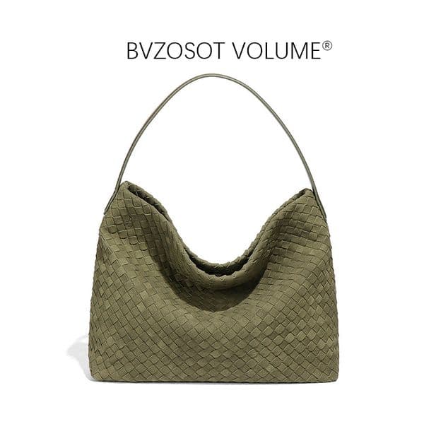 BVZOSOT VOLUME 2025 new Hand - knitted large - capacity matte underarm bag fashionable and textured versatile single - shoulder bag commuting bucket - shaped