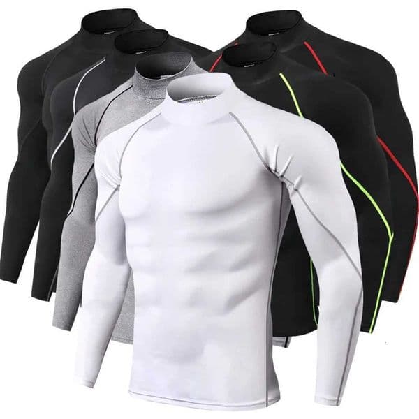 Men Sport T-shirt Quick Dry Bodybuilding Running Shirt Long Sleeve Compression Top Gym T-shirt Men Fitness Tight Rashguard XJ250805