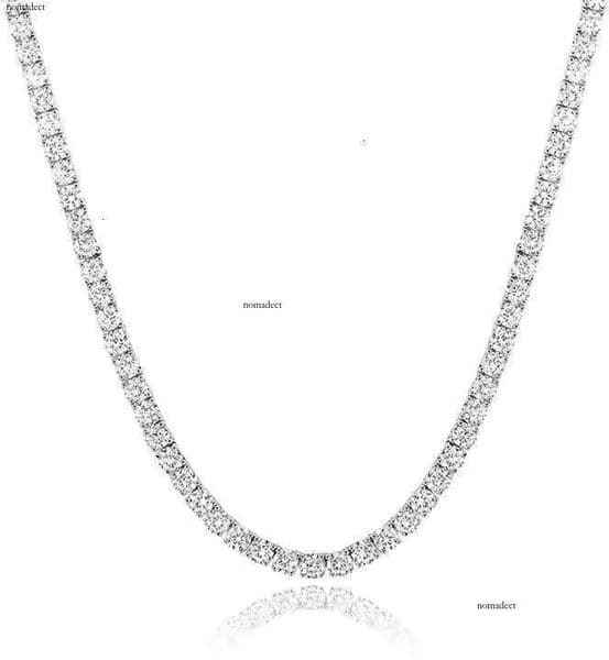 5mm VVS Moissanite tennis necklace with pure silver chain ready for shipment hip-hop jewelry