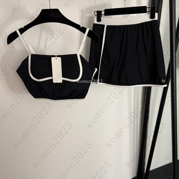 Women tracksuits brand camisole 2pcs Fashion LOGO woman vest two-piece sport shorts suit casual Jogging skirt pants suit Aug 05