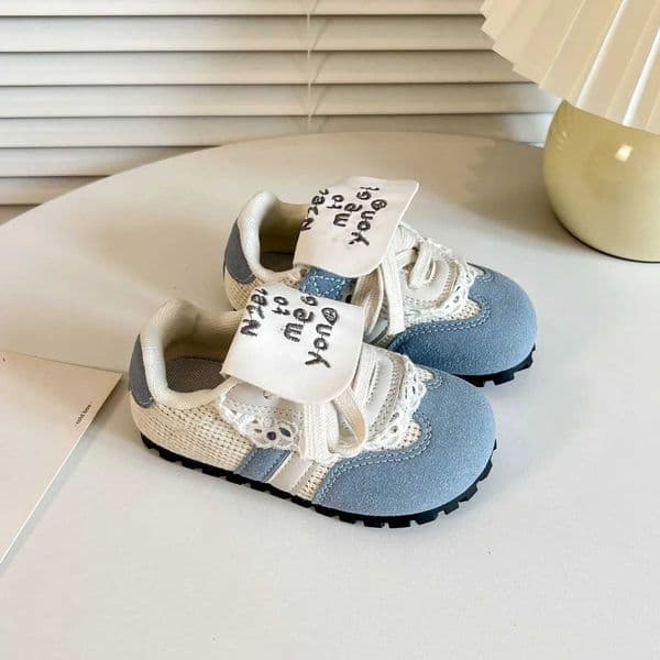 Kids Sports Shoes Round Toes Candy Color 2025 Spring Autumn Girls Casual Shoes Non-slip Soft Sole Children Flats Mesh Breathable W250805
