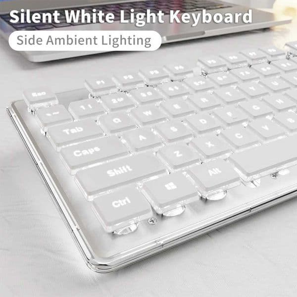 EWEADN V3 Gaming USB only Wired film Keyboard 104 Keys Full Size All-Metal Panel for Games and Office Desktop Laptop Z250805